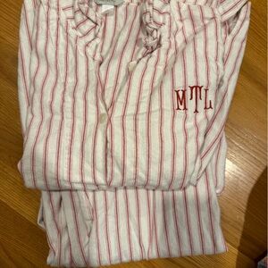 Garnet Hill Red and White Striped Pajama Set